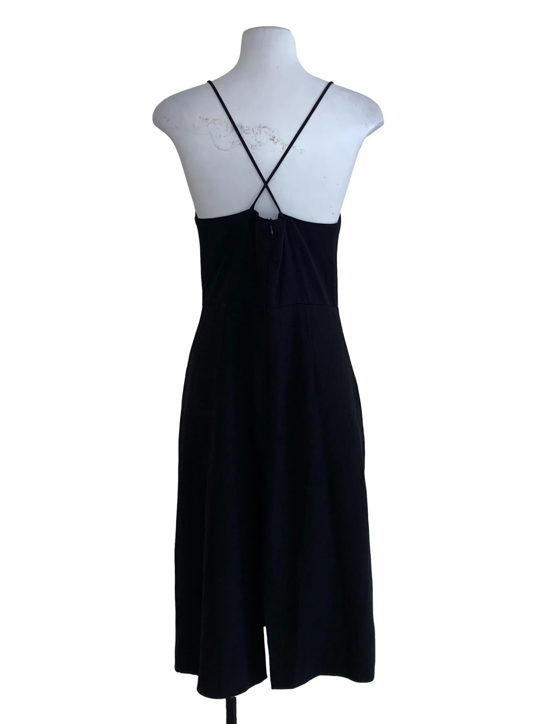 Black Plain A-Line Dress