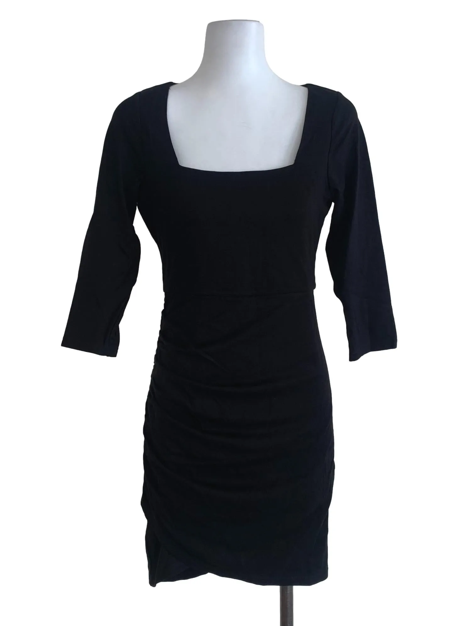 Black Plain A-Line Dress