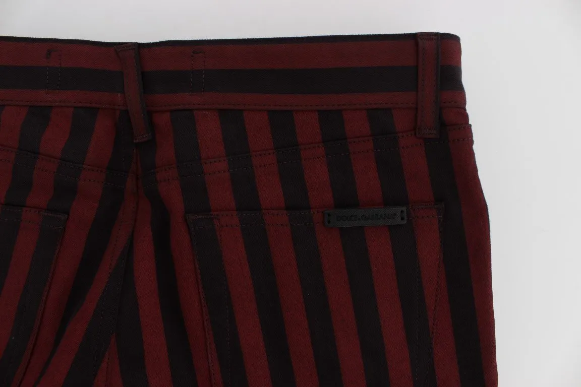 Black Red Striped Slim Fit 14 Stretch Jeans