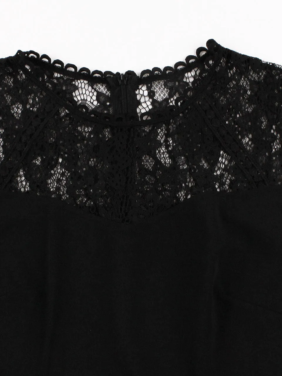 Black Semi Sheer Lace Sleeveless 1950S Vintage Dress