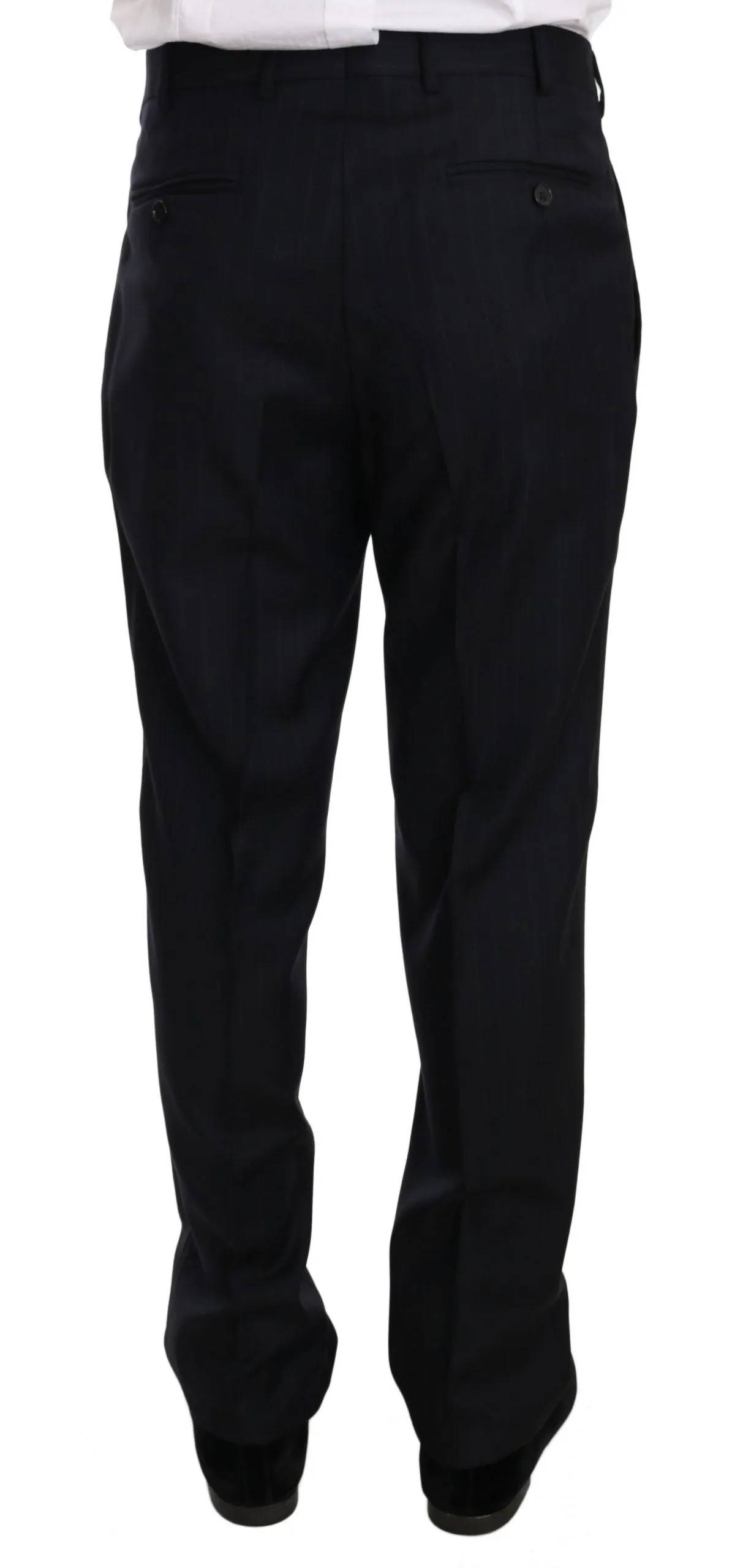 Black Stripe Two Piece 3 Button Wool Suit