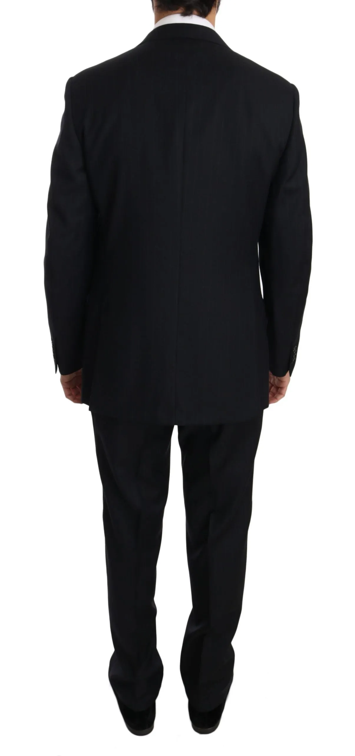 Black Stripe Two Piece 3 Button Wool Suit