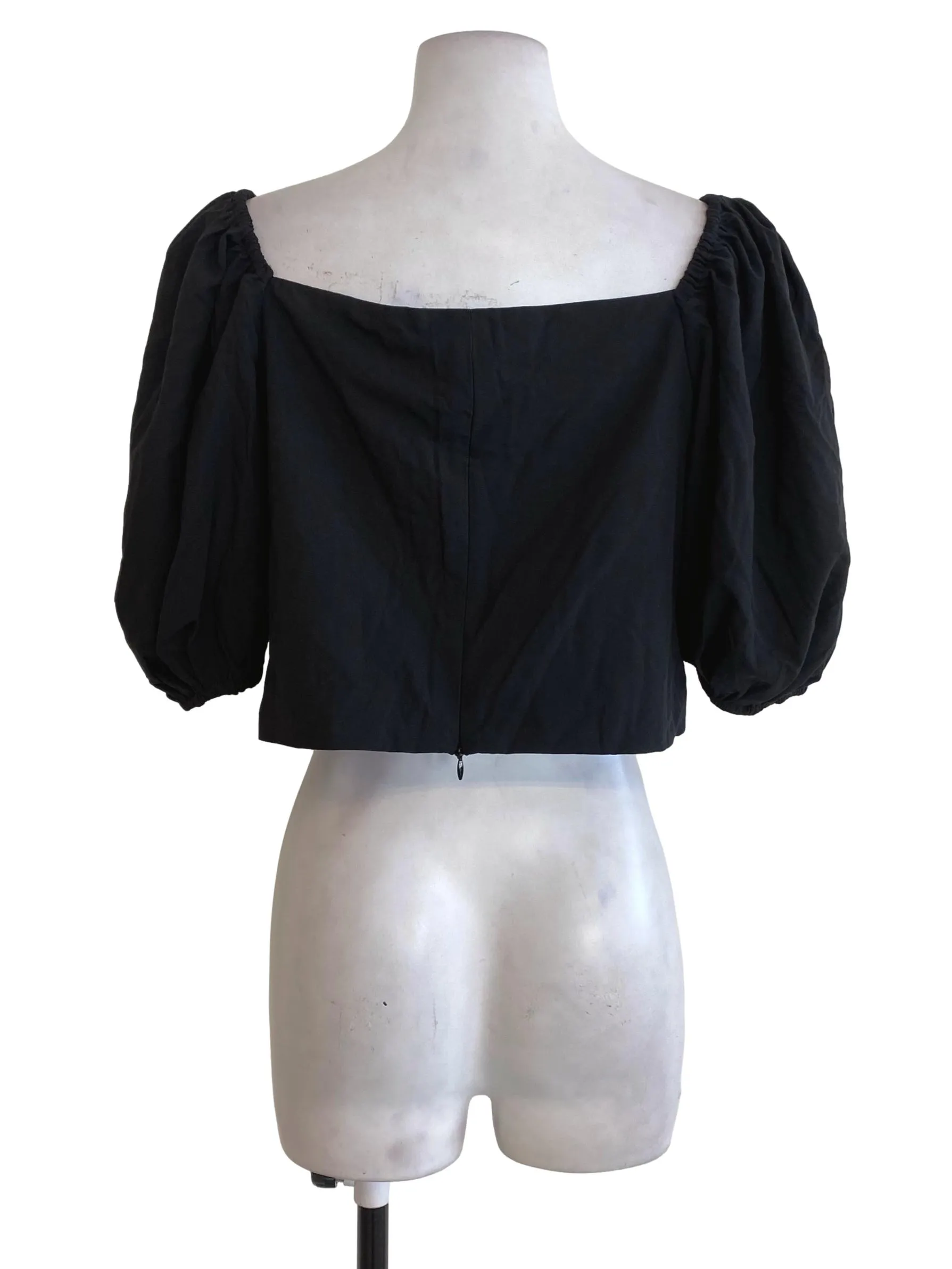 Black Sweetheart Pleated Top