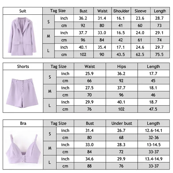 Blazer Suit Shorts Underwear Three-piece Suit Set