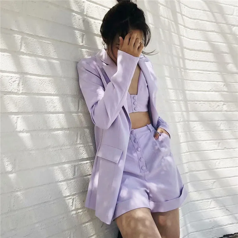 Blazer Suit Shorts Underwear Three-piece Suit Set