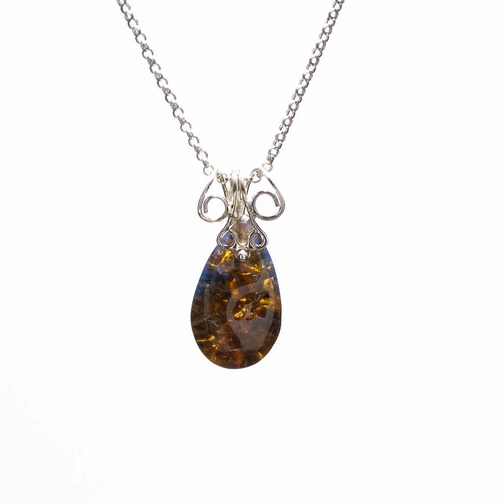 Blue Amber Pendant, Eulalia