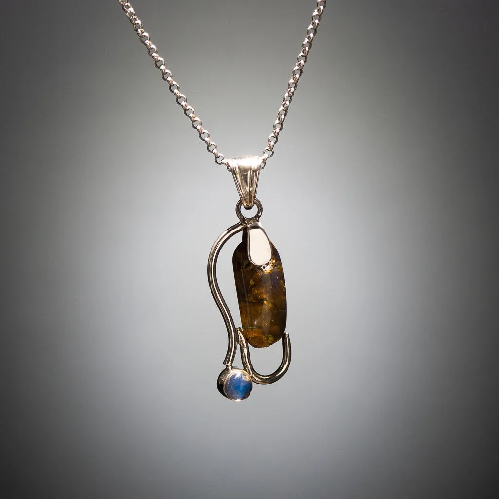 Blue Amber Pendant, Linza