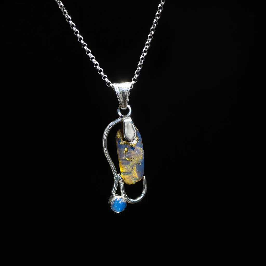 Blue Amber Pendant, Linza