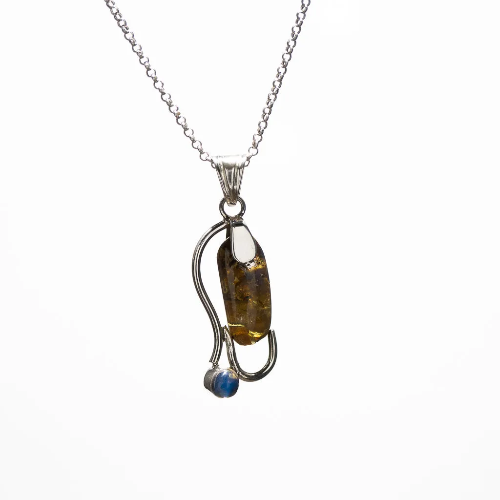 Blue Amber Pendant, Linza