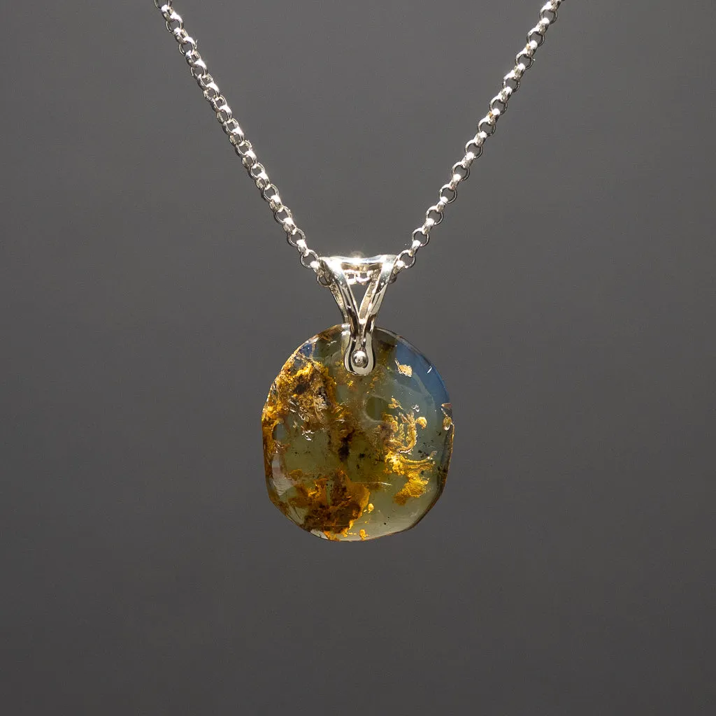 Blue Amber Pendant, Livia