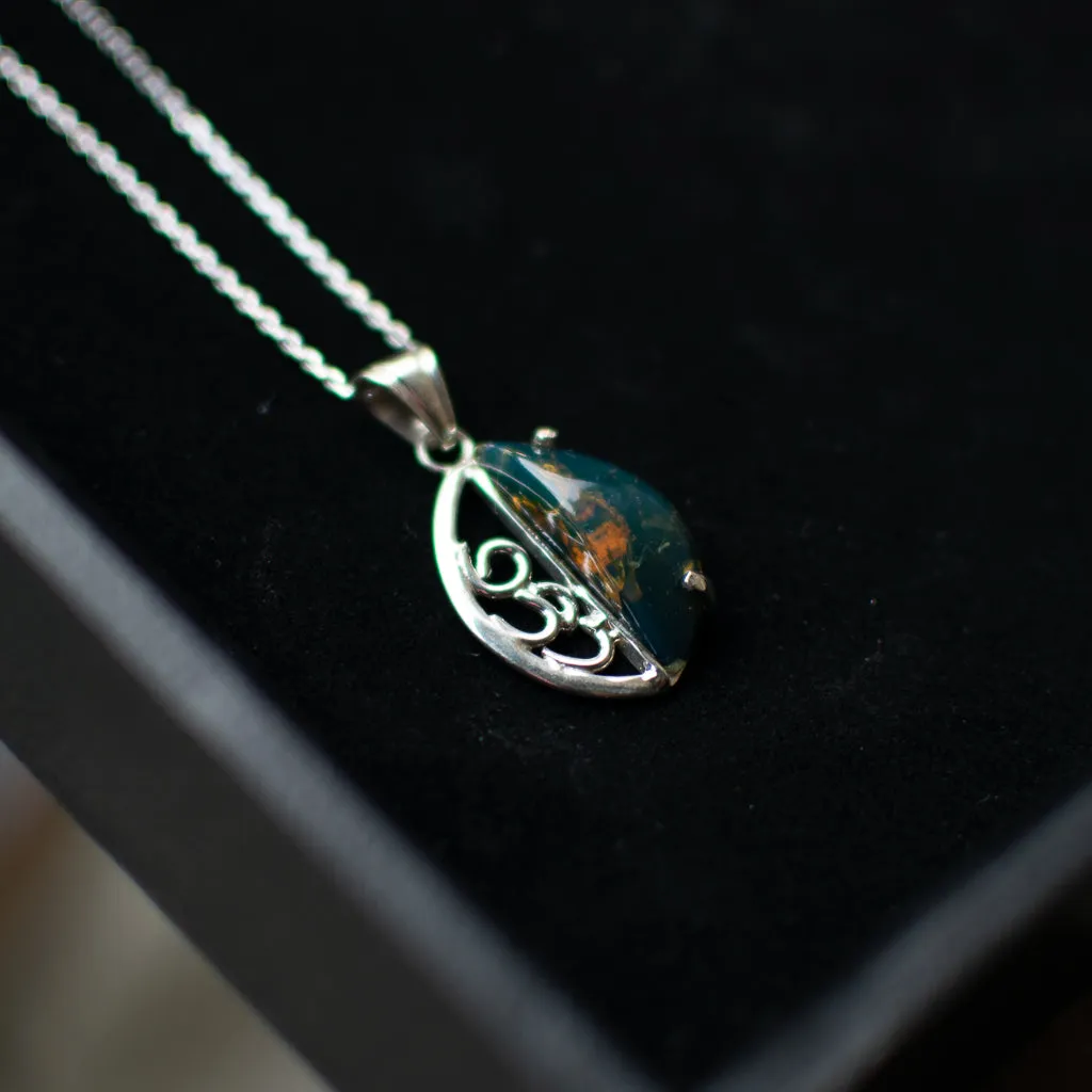 Blue Amber Pendant, Magda