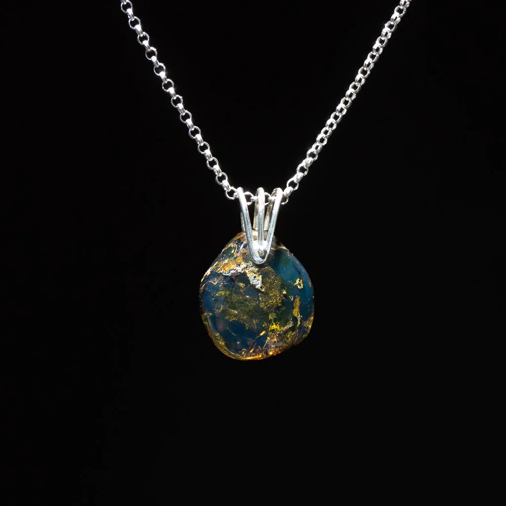 Blue Amber Pendant, Shea
