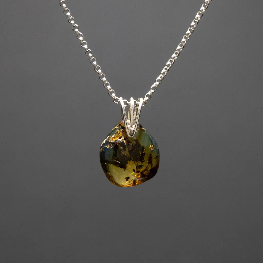 Blue Amber Pendant, Shea
