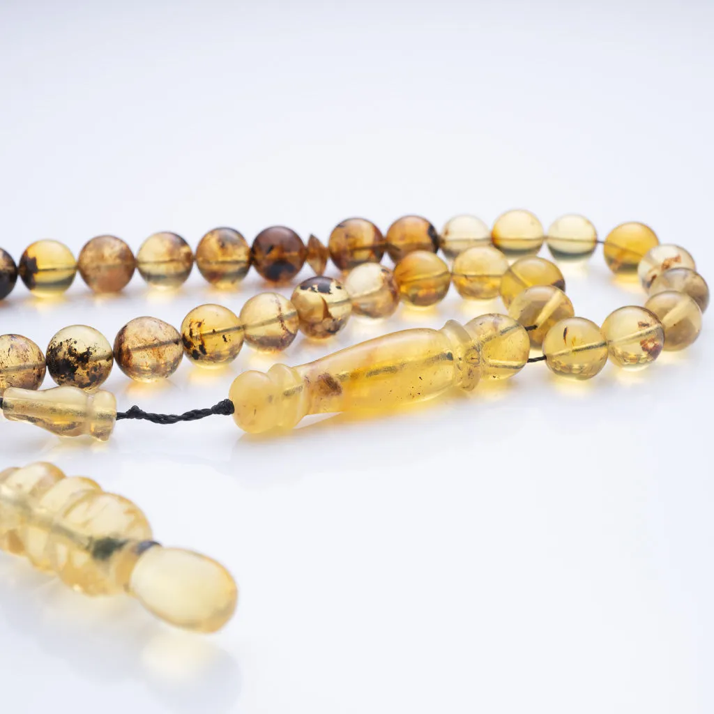 Blue Amber Tasbih, 33 Beads, 8mm Beads, 15gr