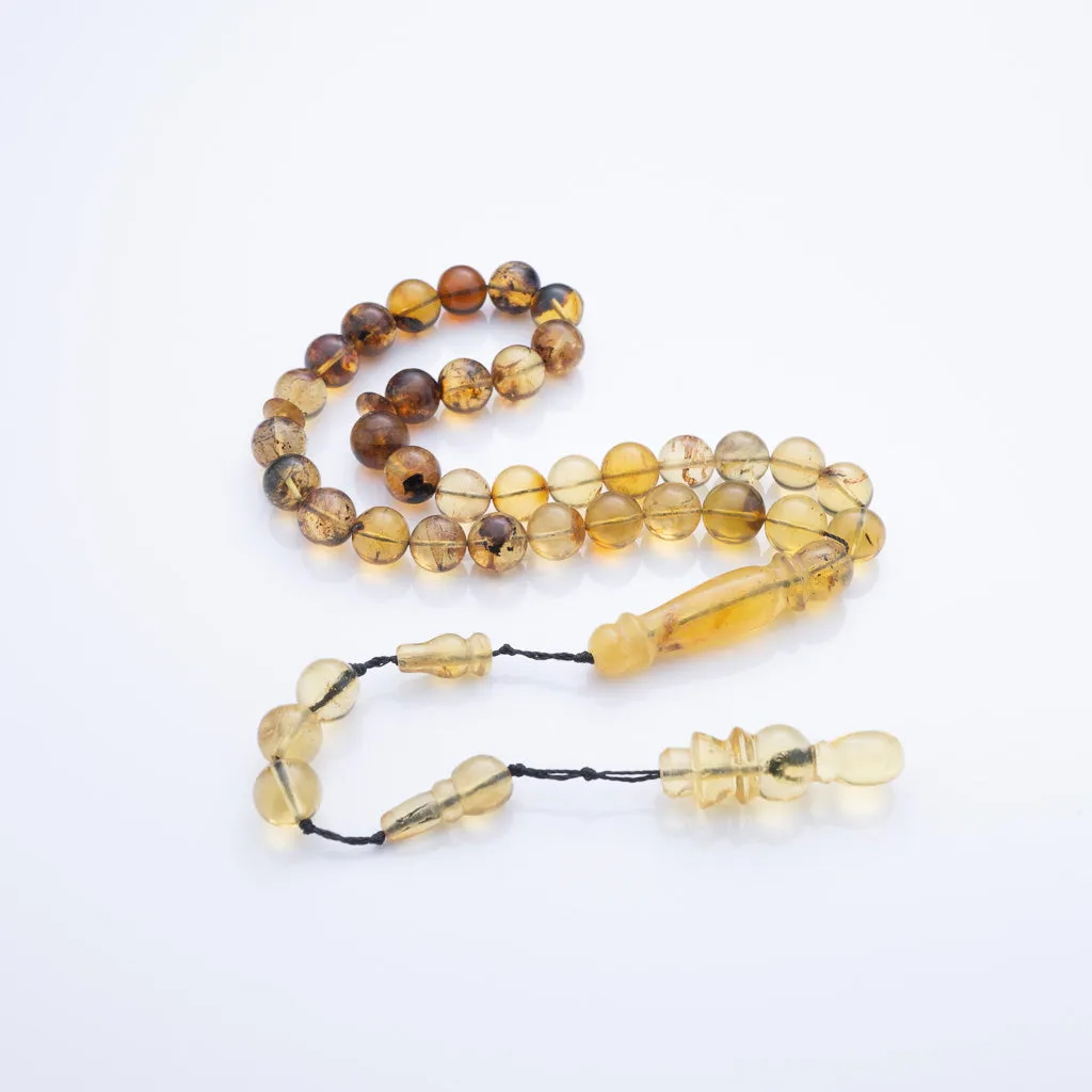 Blue Amber Tasbih, 33 Beads, 8mm Beads, 15gr