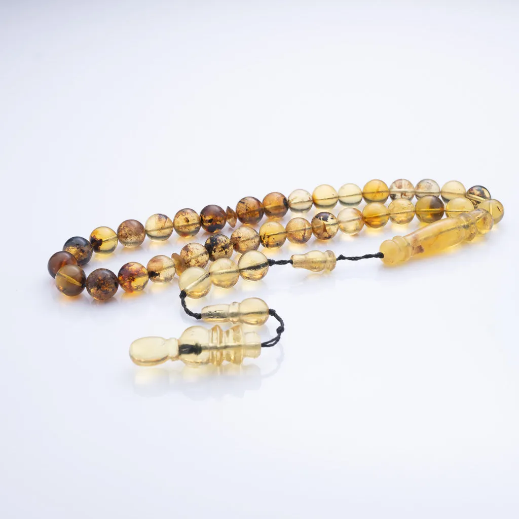 Blue Amber Tasbih, 33 Beads, 8mm Beads, 15gr