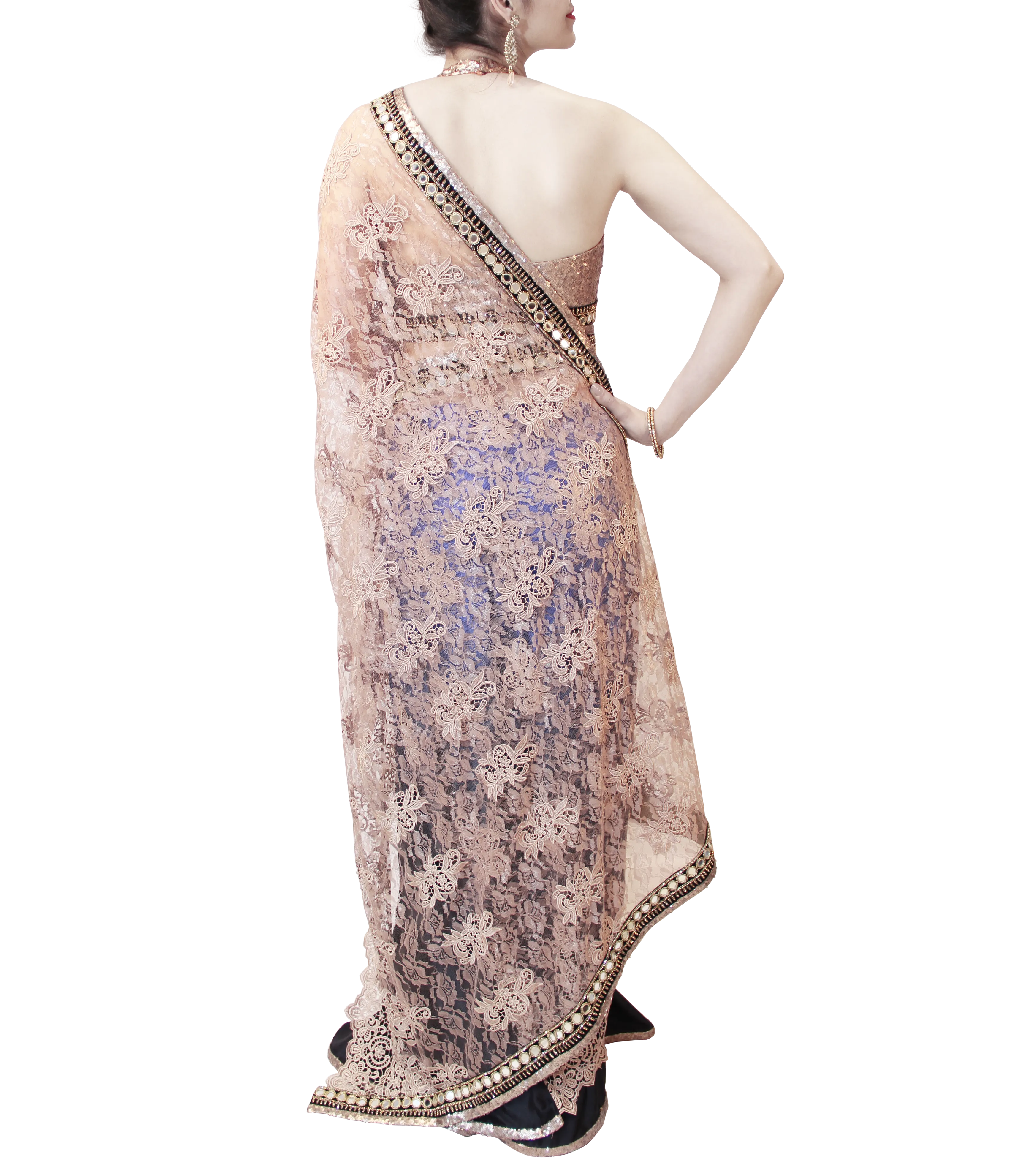BLUE AND GOLD SAREE