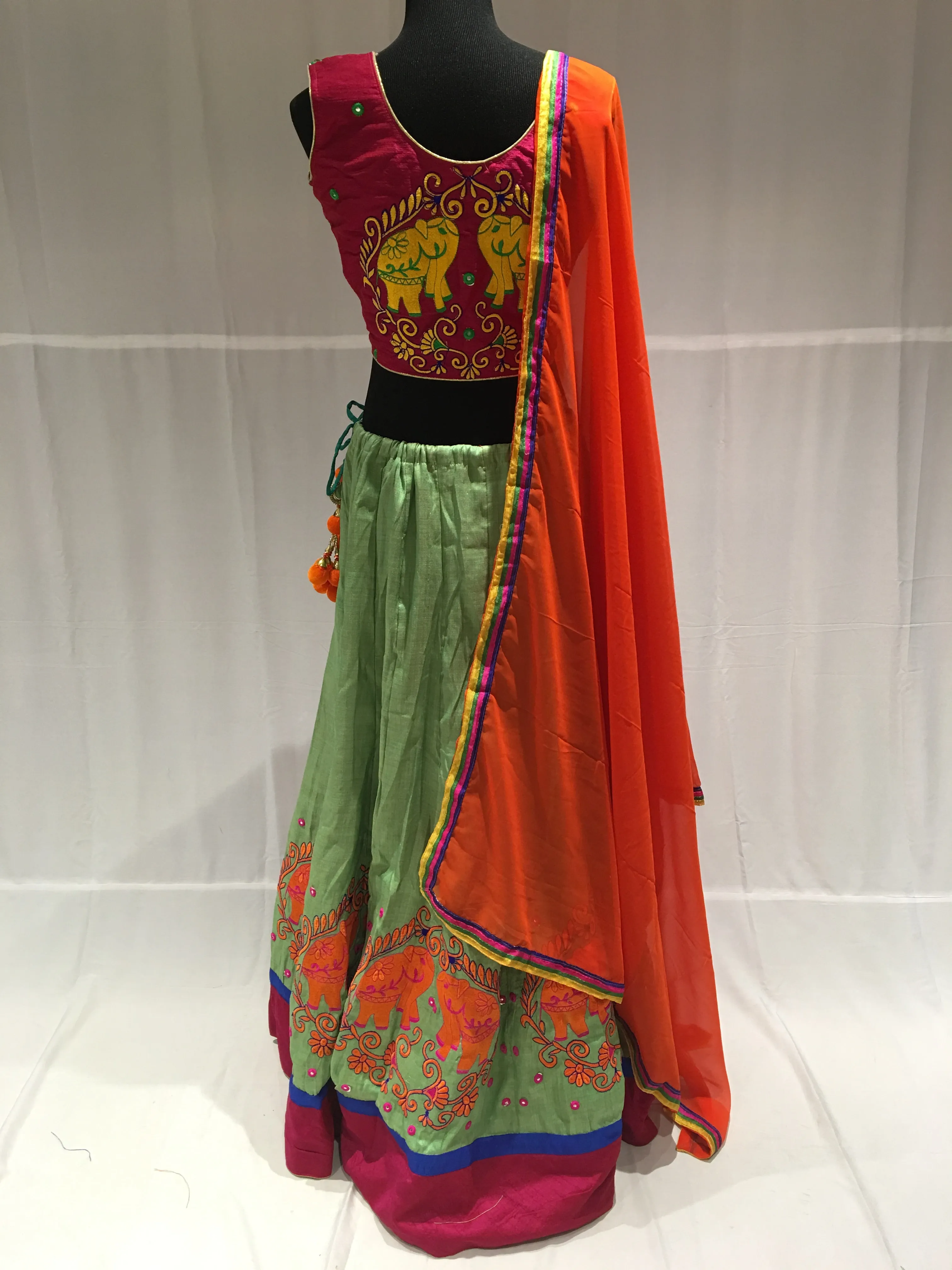 Blue and Pink chaniya choli