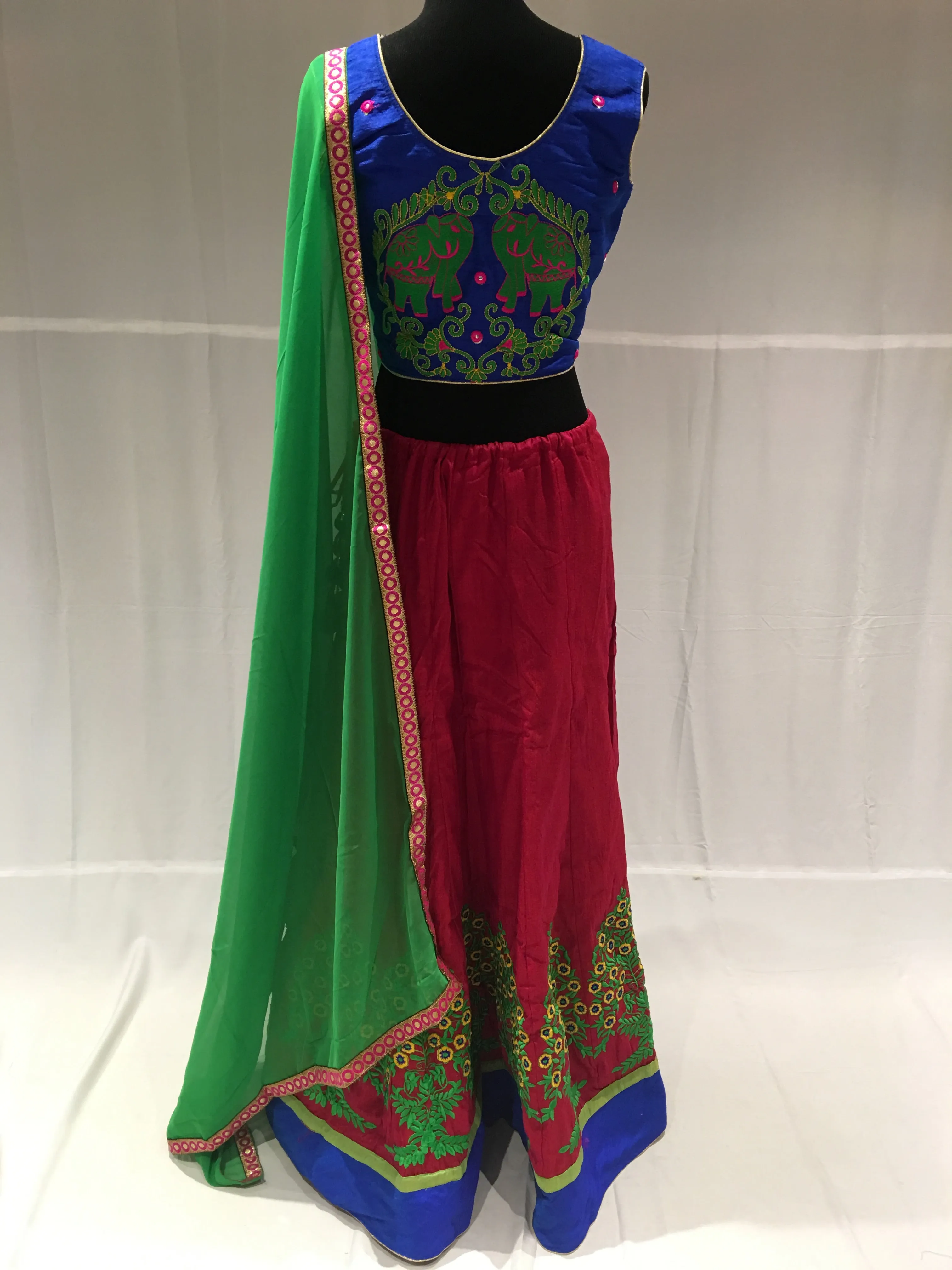 Blue and Pink chaniya choli