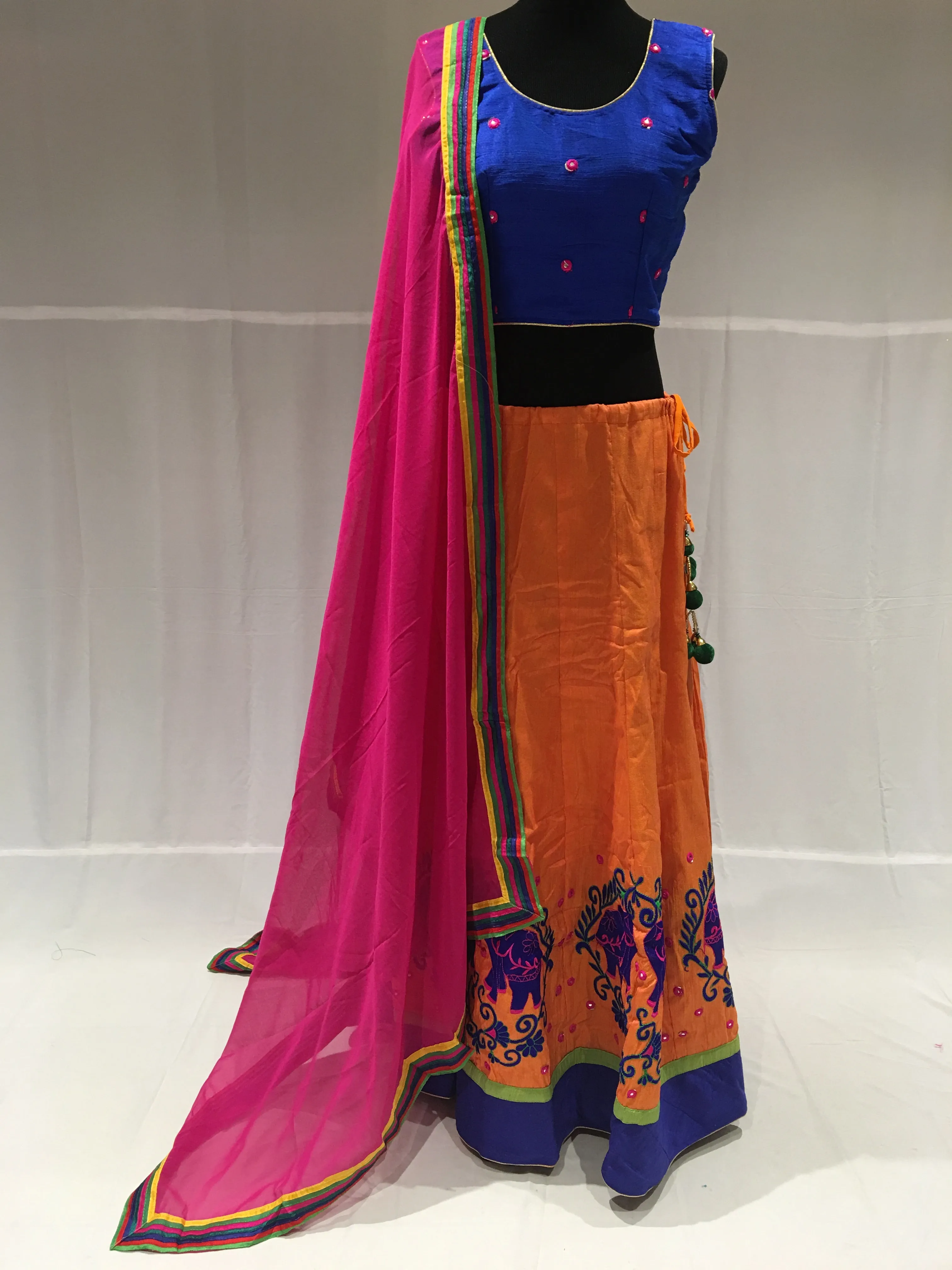 Blue and Pink chaniya choli