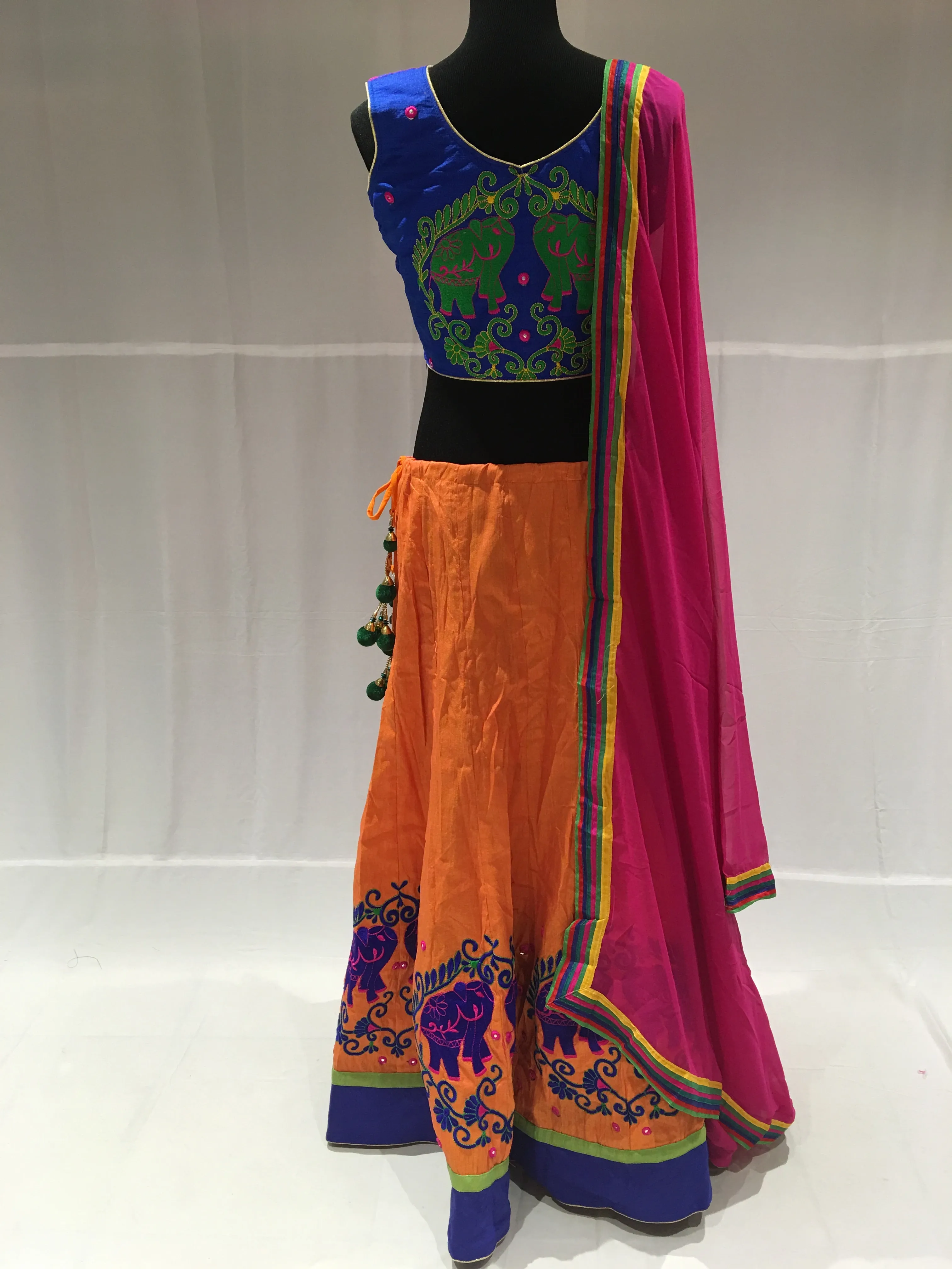 Blue and Pink chaniya choli