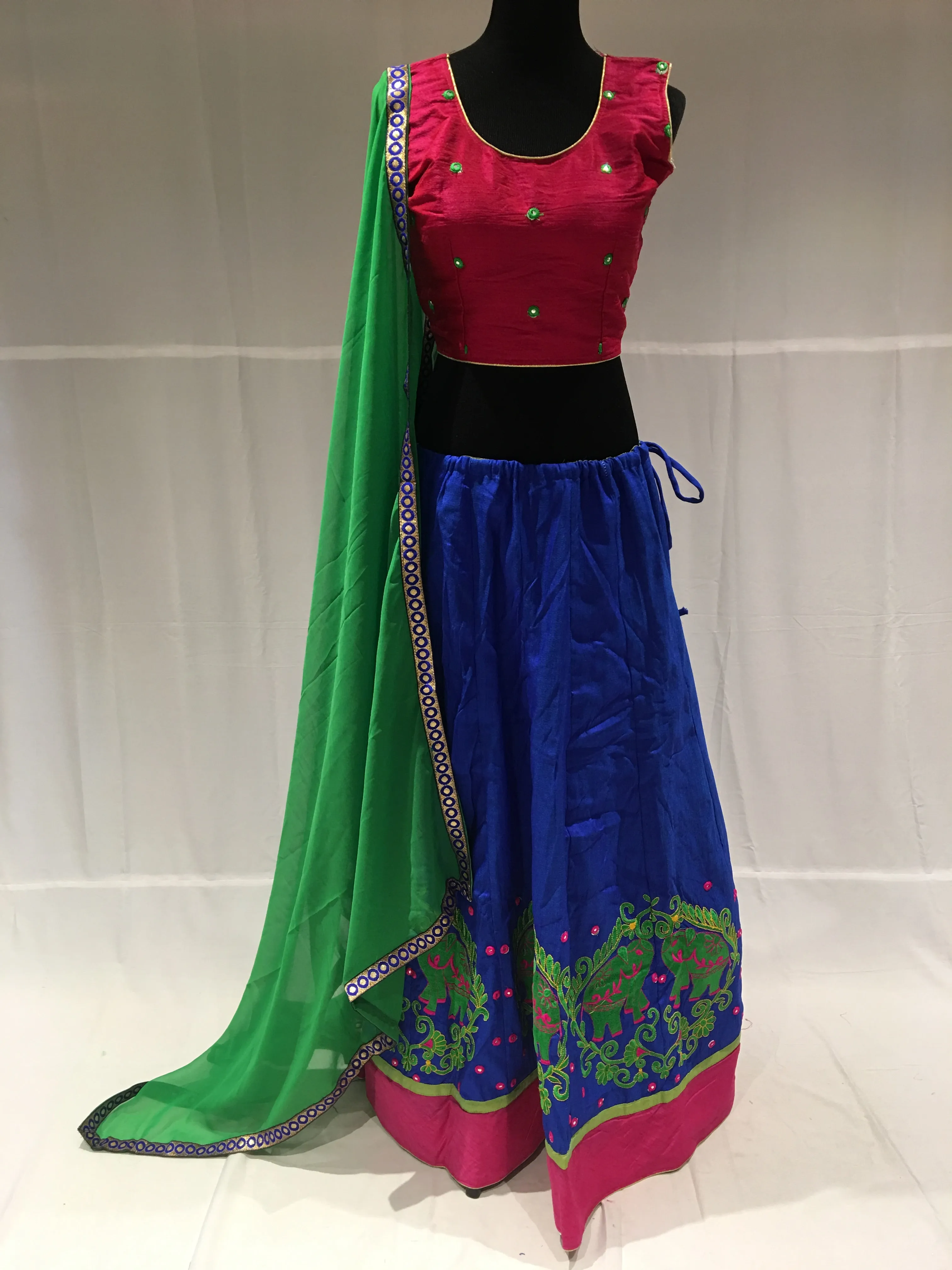 Blue and Pink chaniya choli