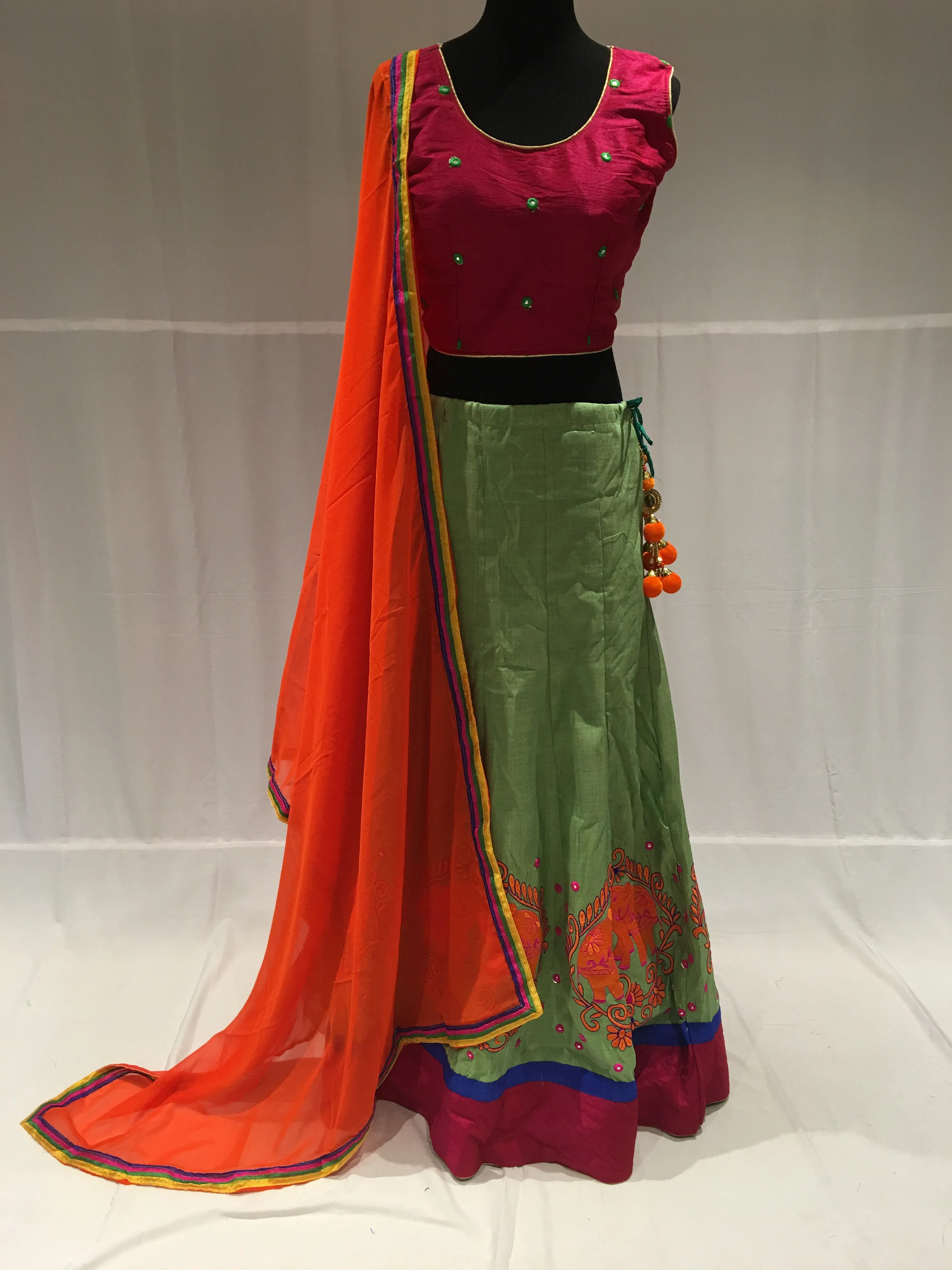 Blue and Pink chaniya choli