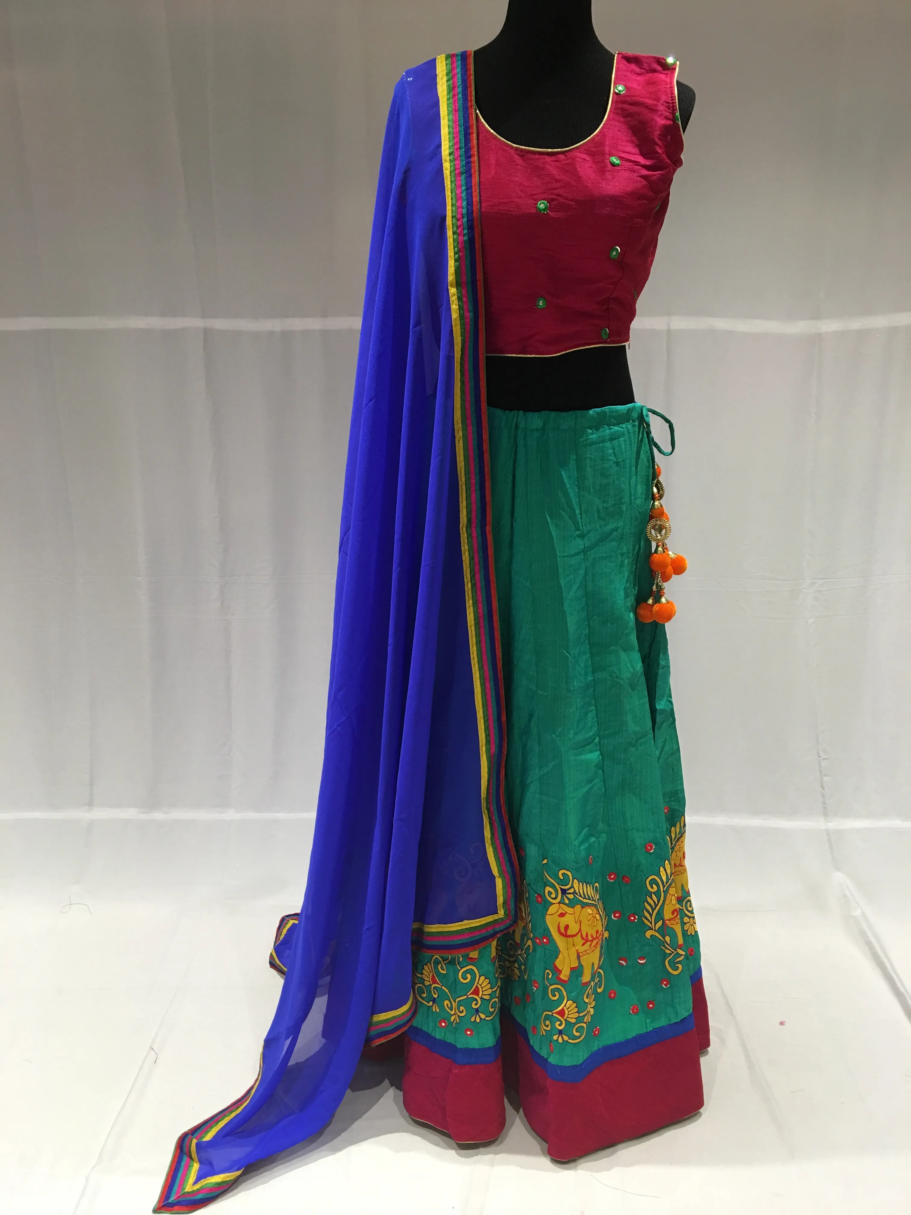 Blue and Pink chaniya choli