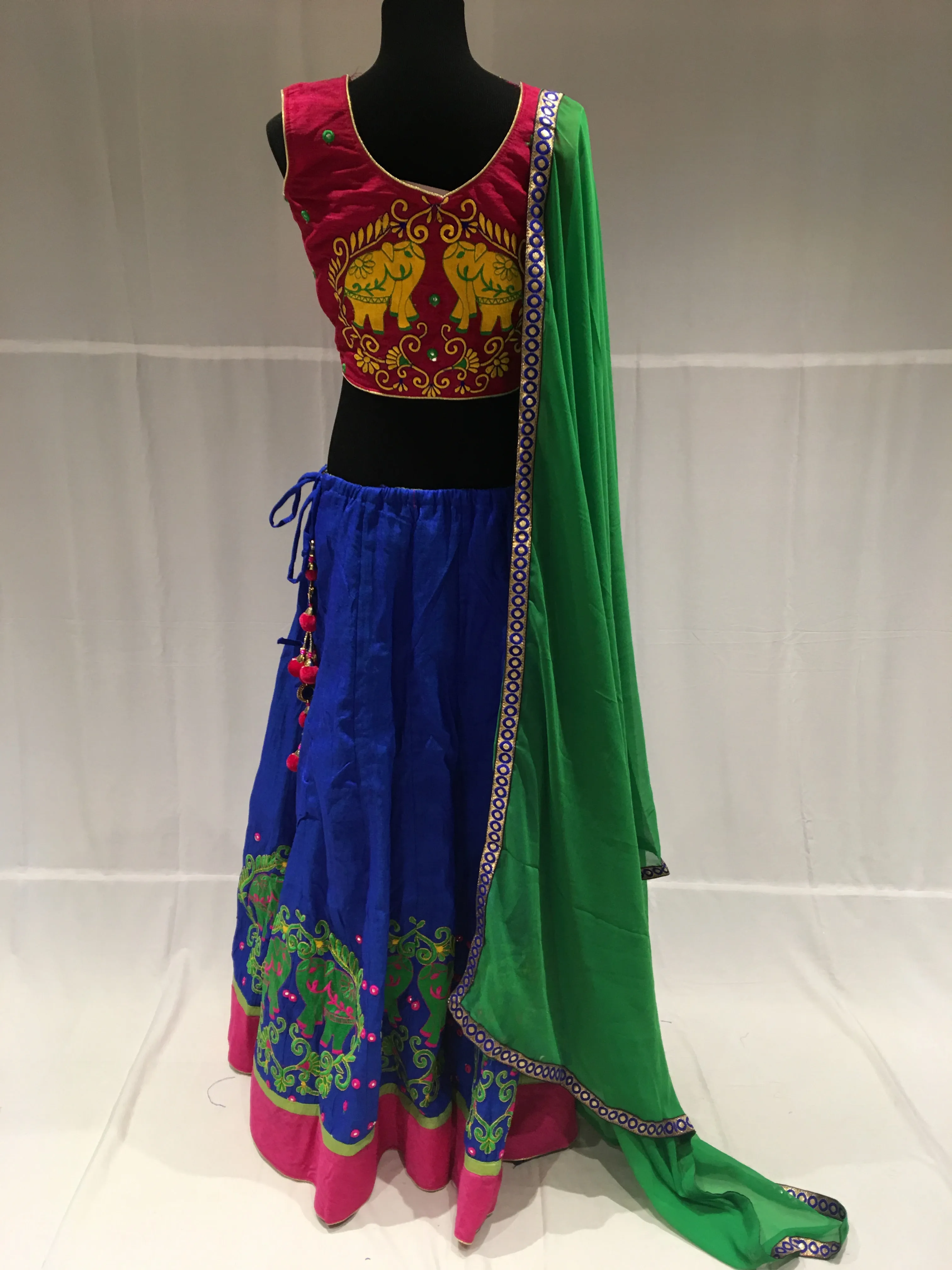 Blue and Pink chaniya choli