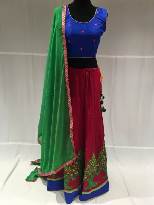 Blue and Pink chaniya choli