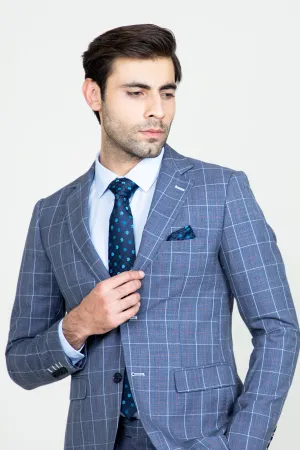 Blue Check Suit-2Pcs