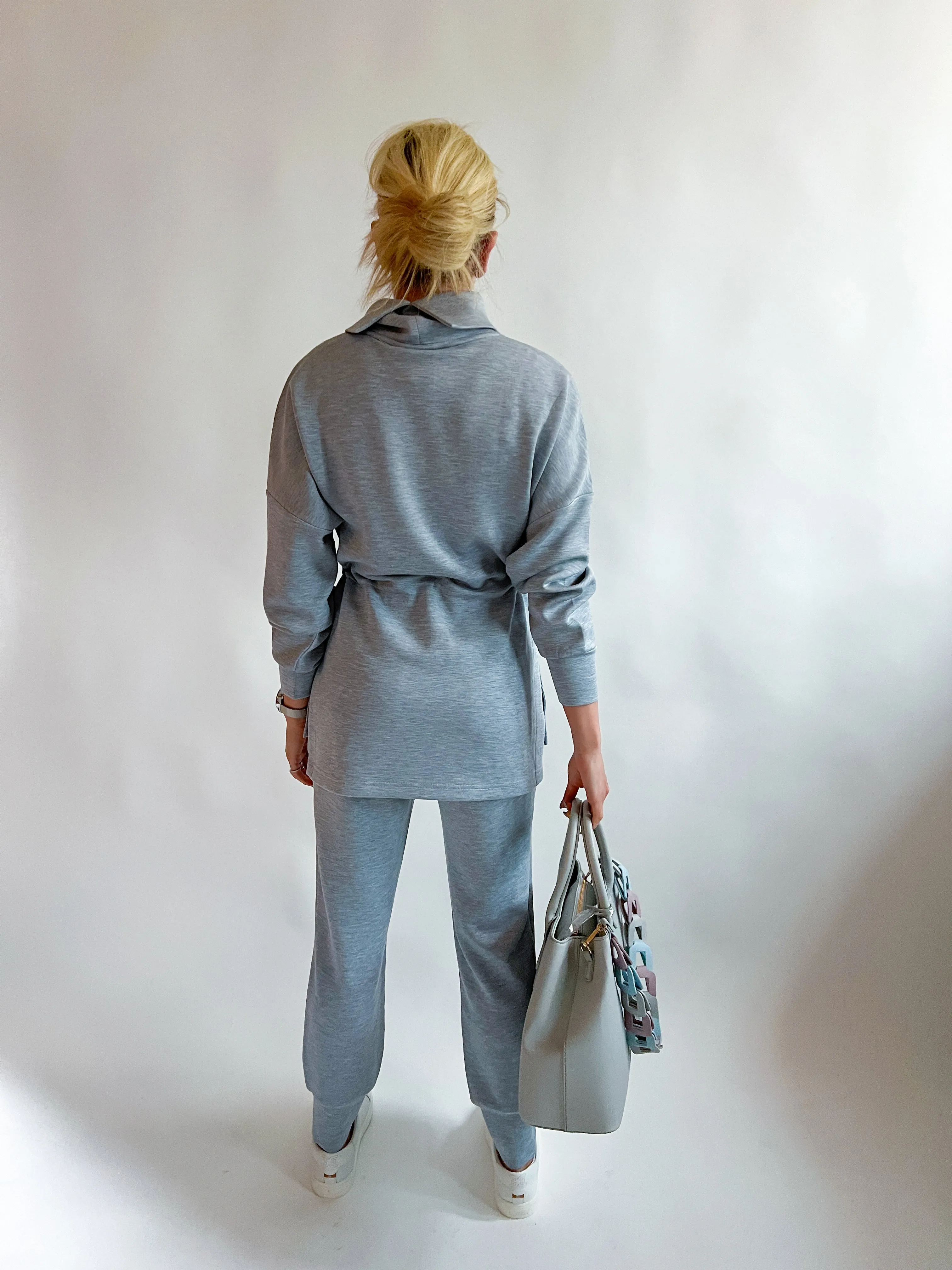 Blue Marl Slim Cuff Pants 27.5"