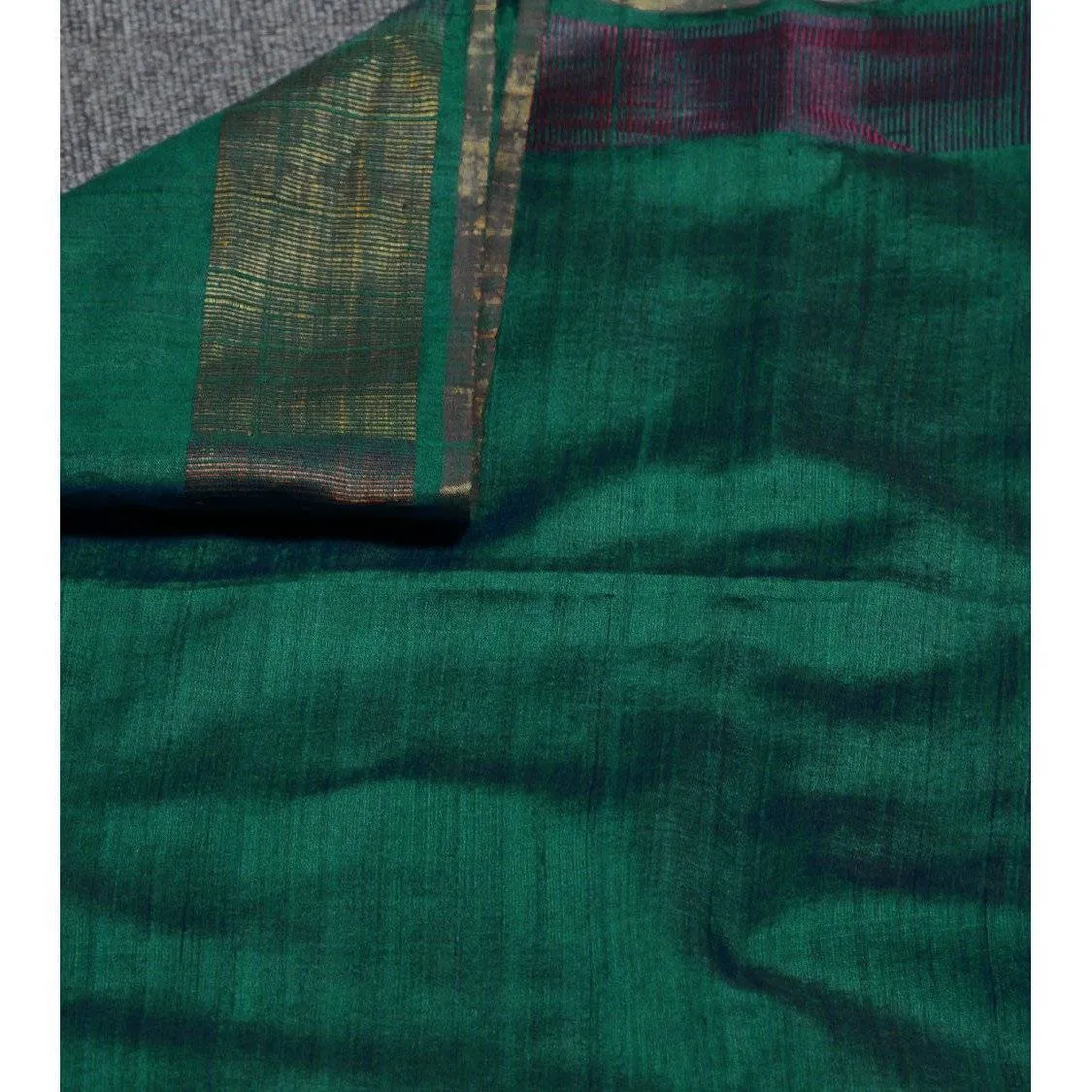 Blue Tussar Silk Saree