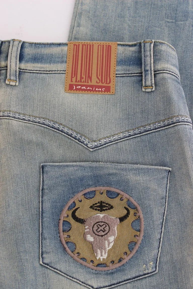 Blue Wash Cotton Stretch Skinny Slim Tight Fit Jeans