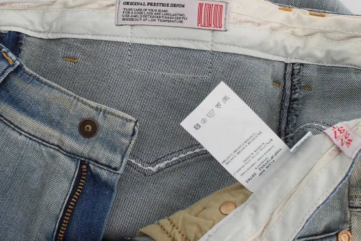 Blue Wash Cotton Stretch Skinny Slim Tight Fit Jeans