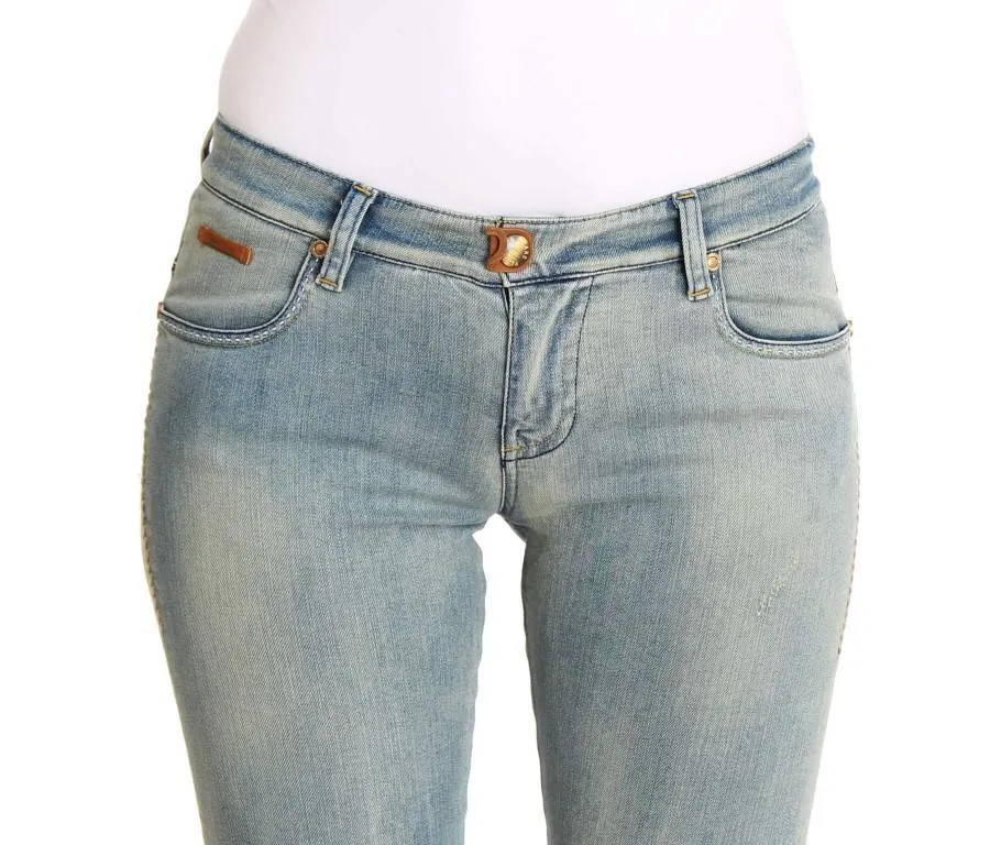 Blue Wash Cotton Stretch Skinny Slim Tight Fit Jeans