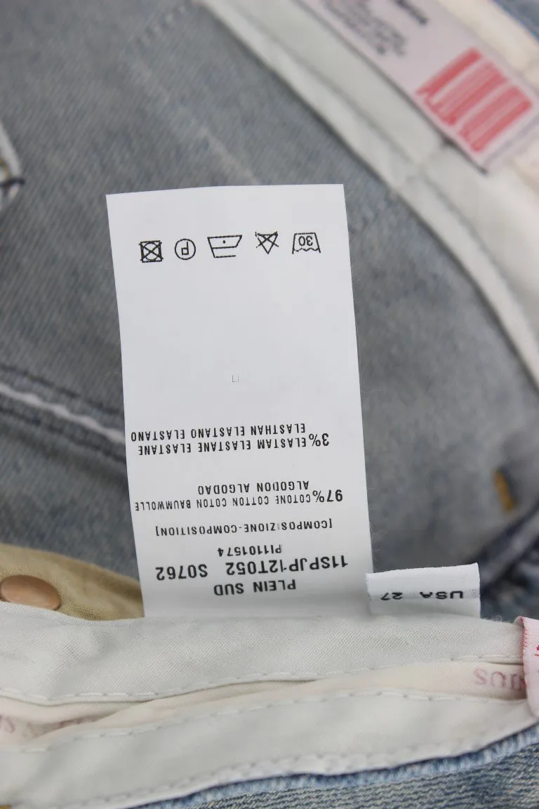 Blue Wash Cotton Stretch Skinny Slim Tight Fit Jeans