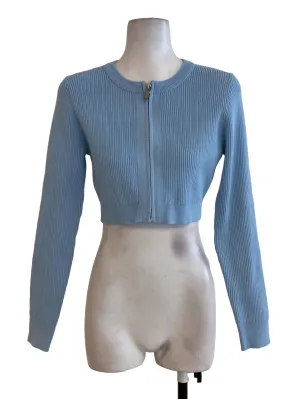 Blue Zipper Knit Top