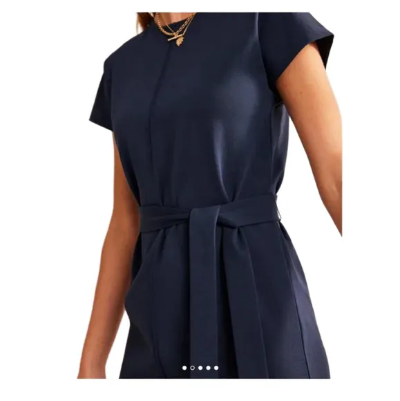 Boden Size 4 Tara Jersey T-Shirt Shift Dress Navy Stretch NWOT