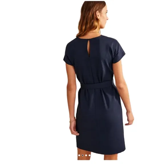 Boden Size 4 Tara Jersey T-Shirt Shift Dress Navy Stretch NWOT