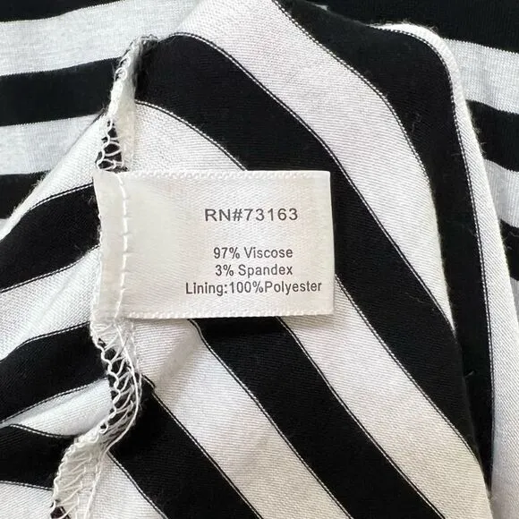 Boston Proper Black and White Striped Maxi Dress Sleeveless Tank Size XS