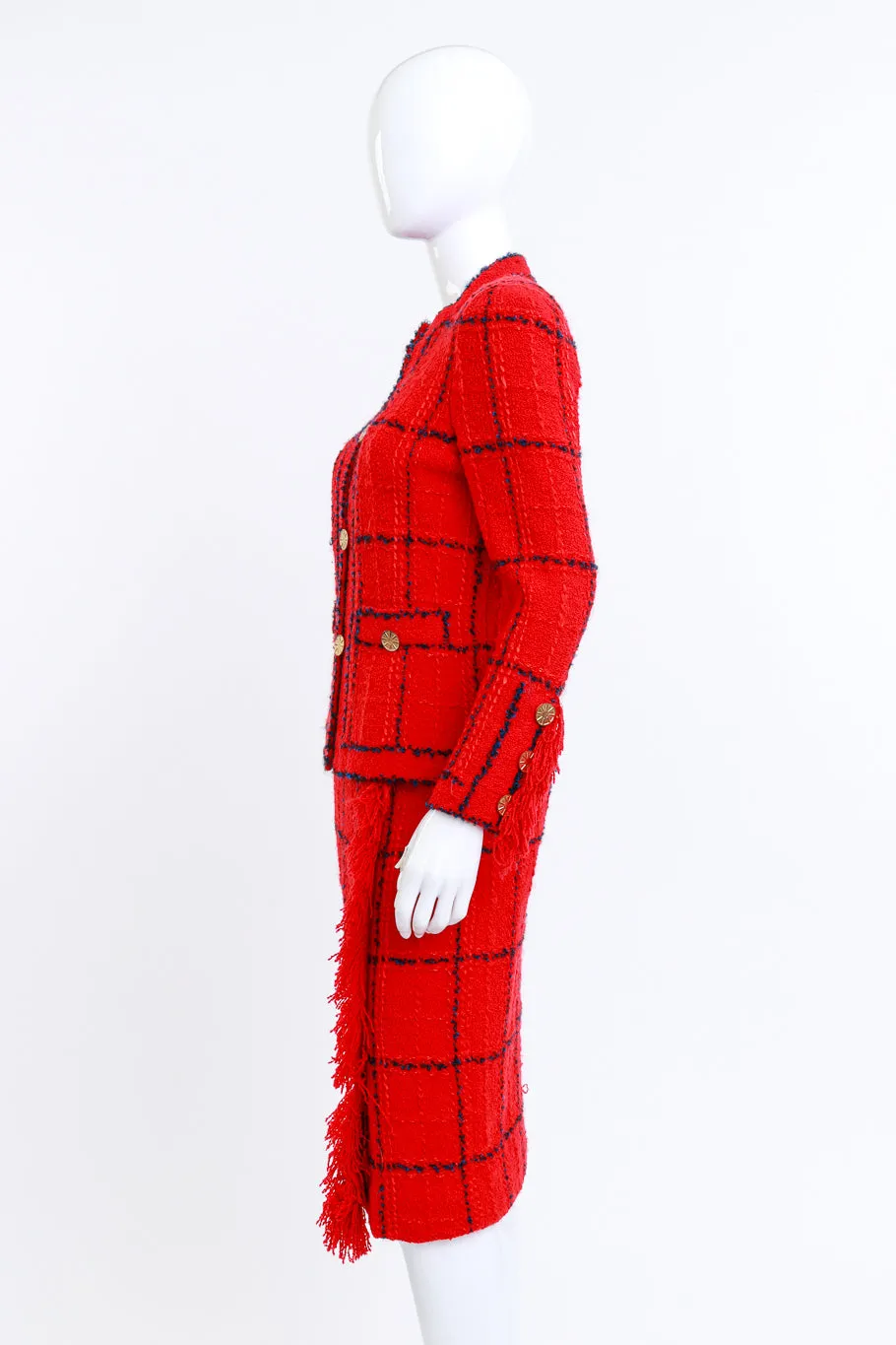 Bouclé Fringed Jacket & Skirt Suit