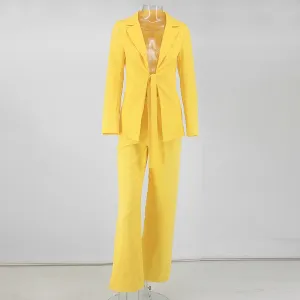 Bow Coat Loose Wide Leg Trousers Temperament Female Suit