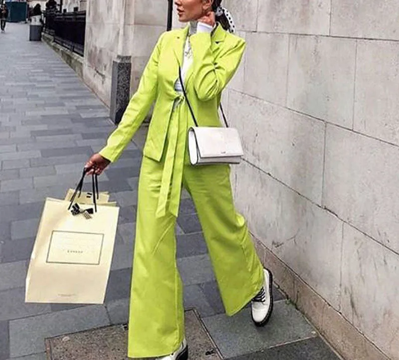 Bow Coat Loose Wide Leg Trousers Temperament Female Suit