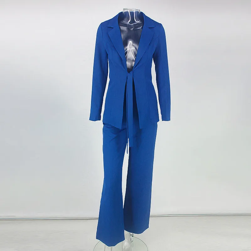 Bow Coat Loose Wide Leg Trousers Temperament Female Suit
