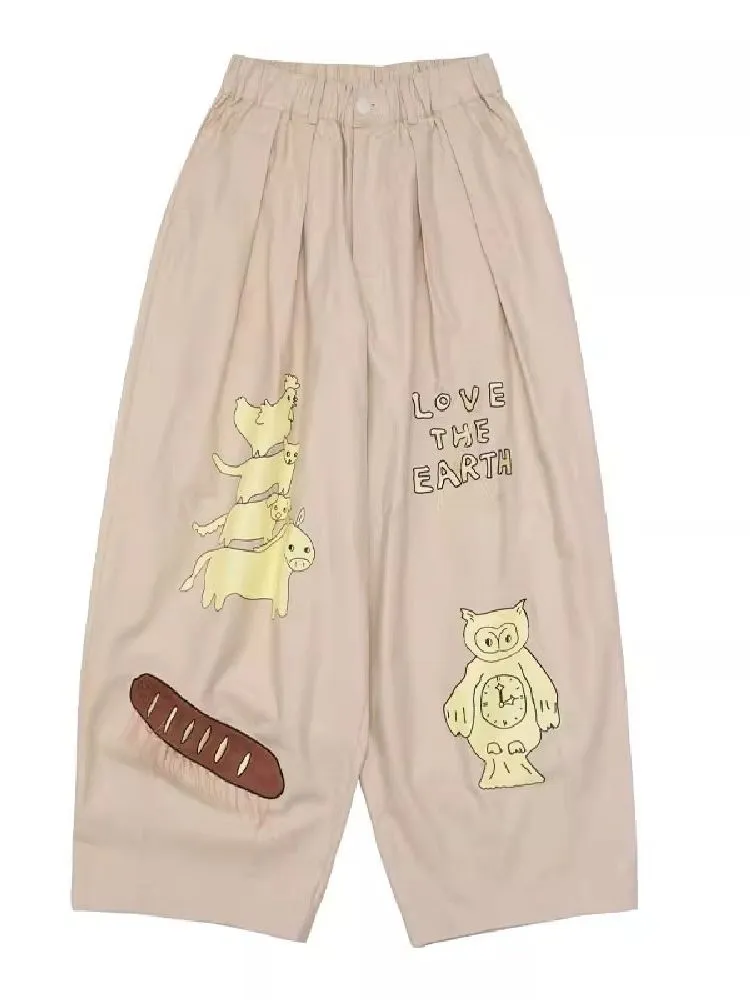 Bremen Illustration Wide Leg Pants