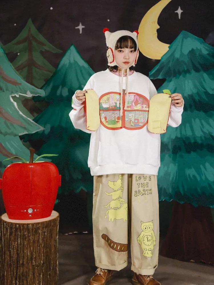 Bremen Illustration Wide Leg Pants