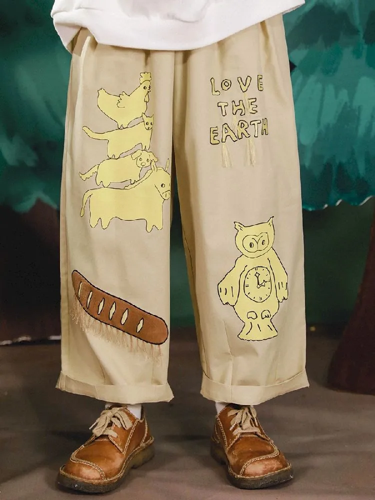 Bremen Illustration Wide Leg Pants