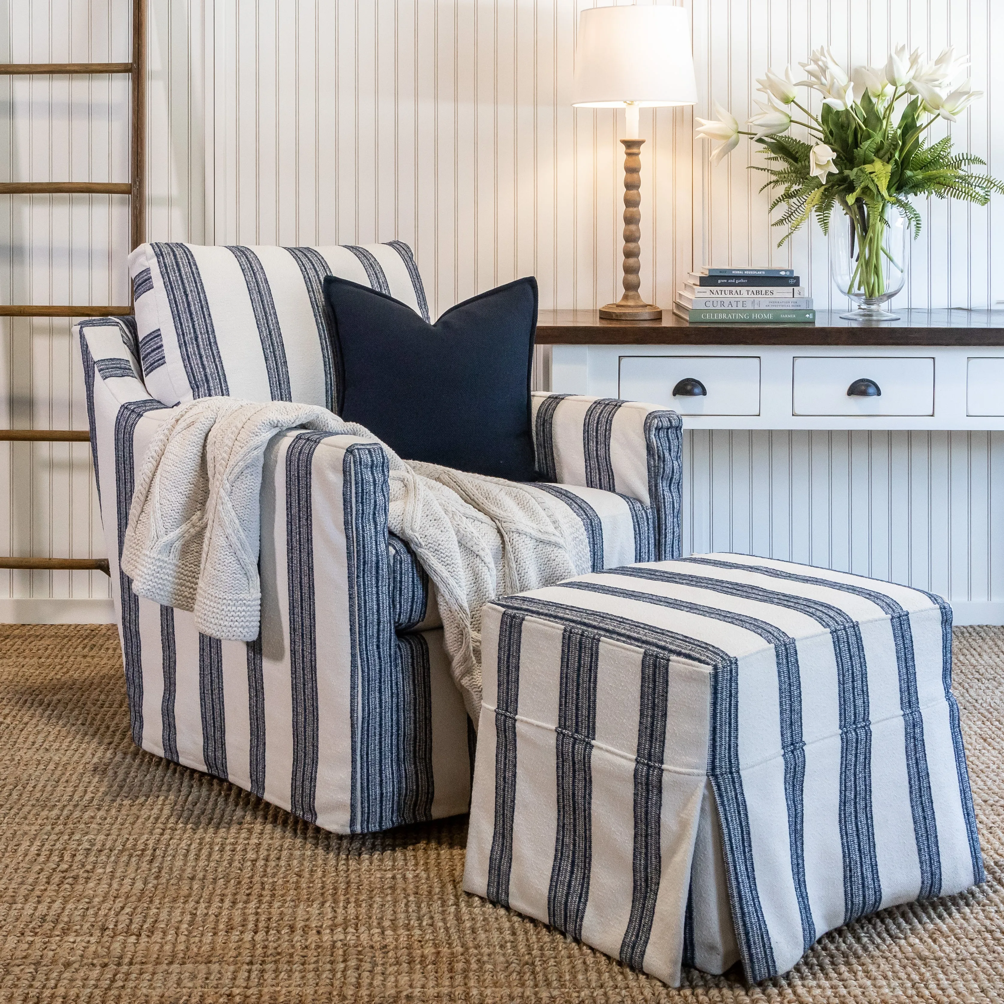 Bridgeport XL Slipcovered Swivel Glider