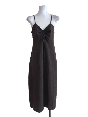 Brown Plain Shift Dress